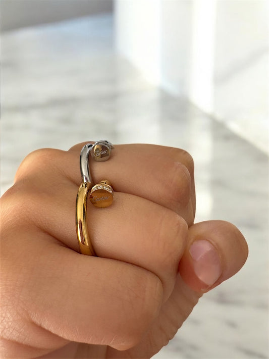 Bague clou zirconium