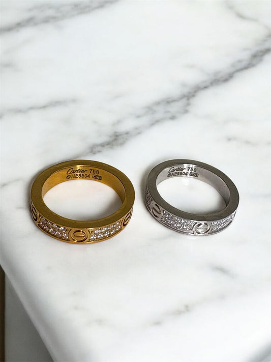 Bague love zirconium