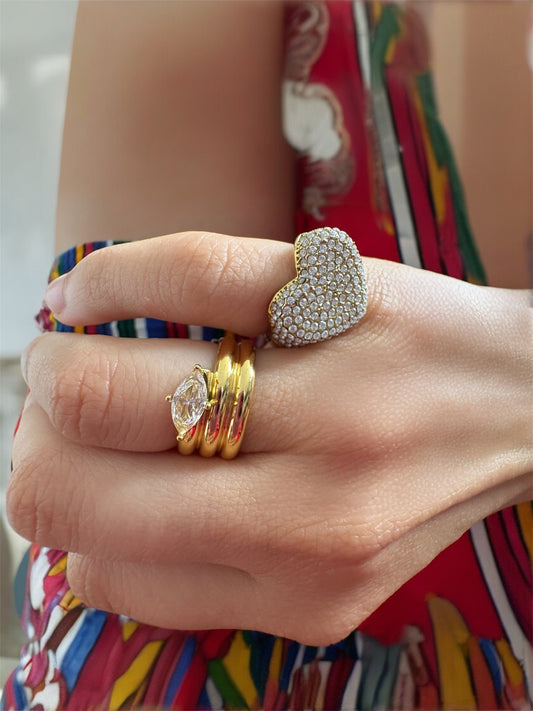 Bague spirales zirconium