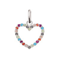 Pendentif cœur multicolores