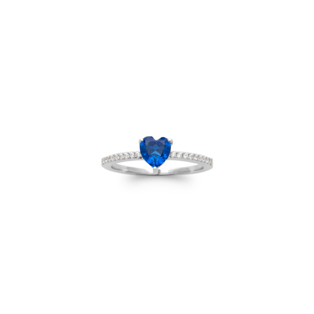 Bague coeur bleu