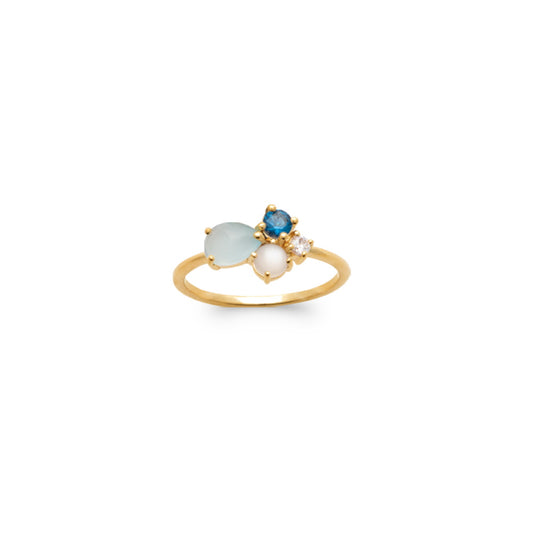 Bague nacre bleu