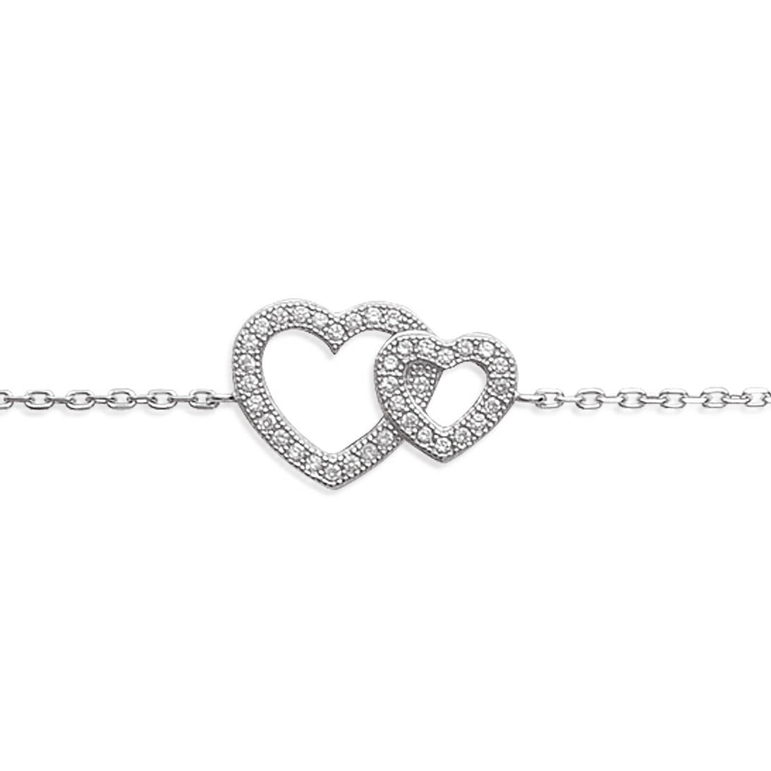 Bracelet double coeur