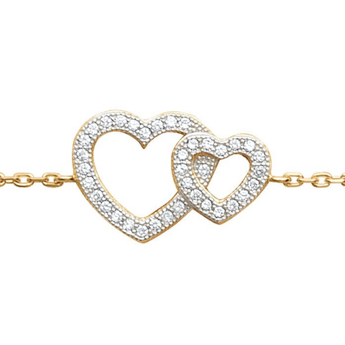 Bracelet double coeur