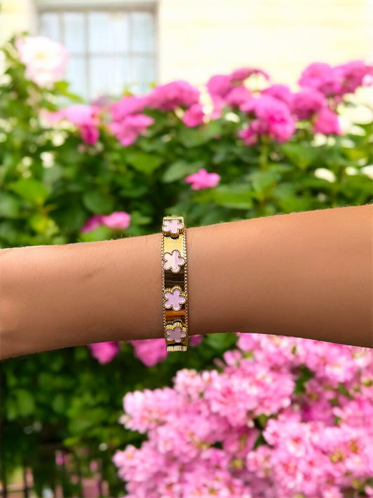 Bracelet fleur rose