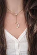 Collier fleur lune