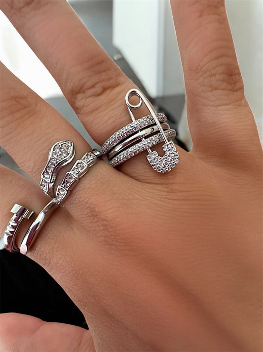 Bague épingle zirconium