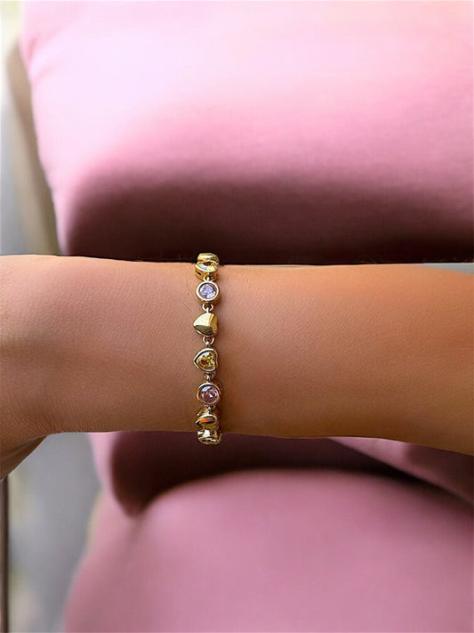 Bracelet cœur rose vert