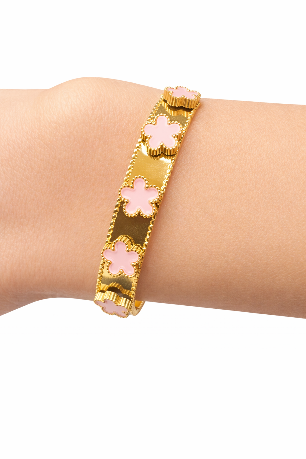 Bracelet fleur rose