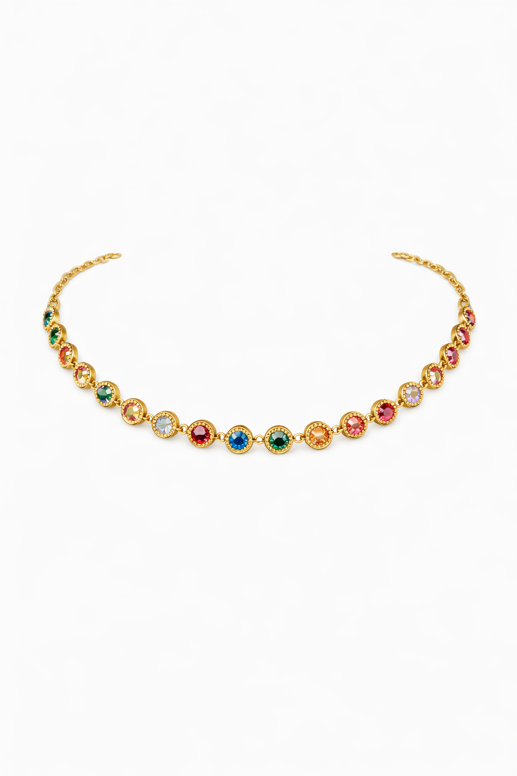 Collier ras de cou multicolore