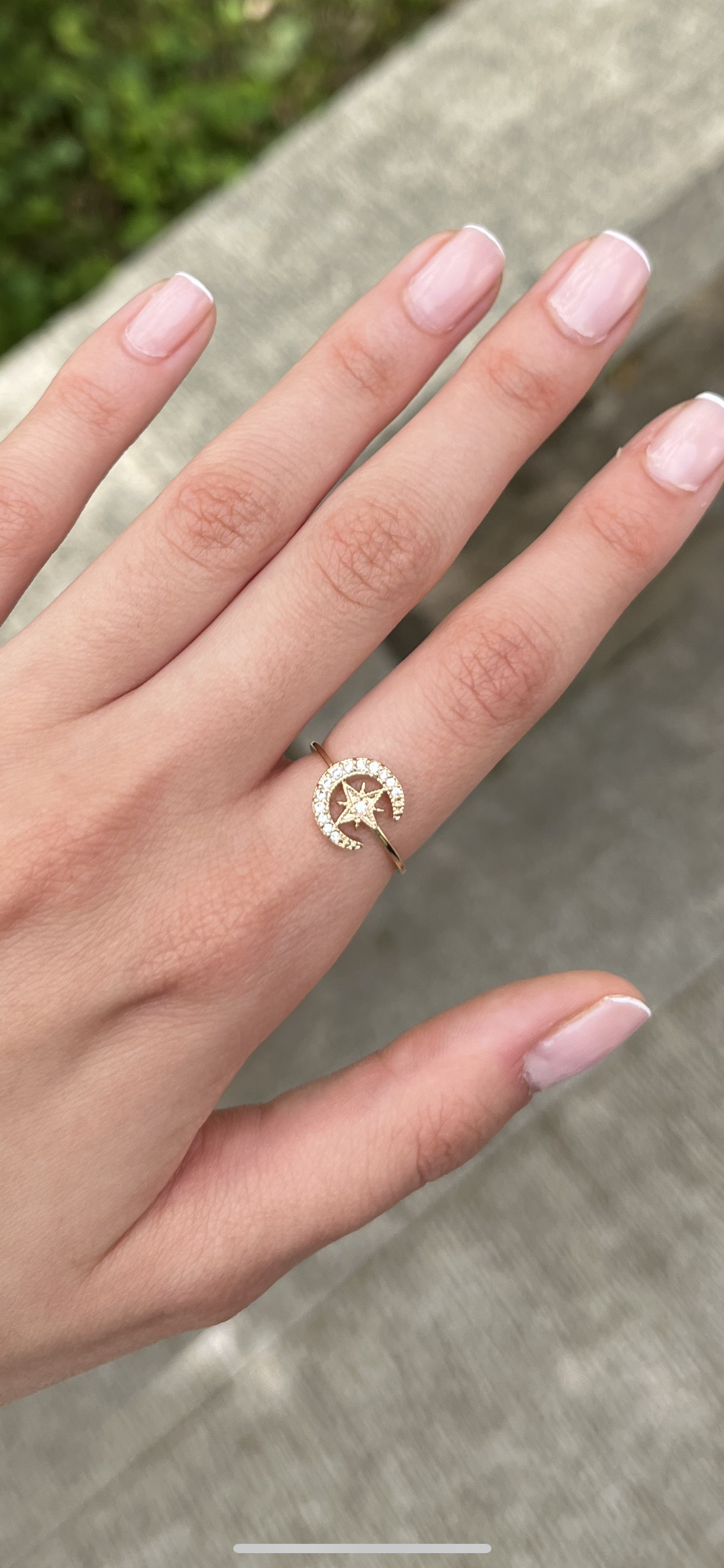 Bague étoile croissant de lune